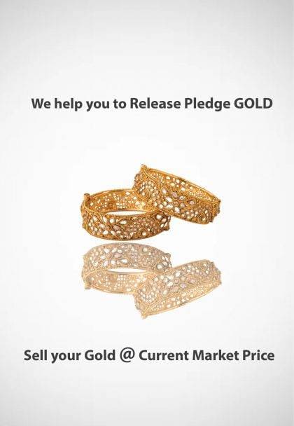 a pair of gold bracelets