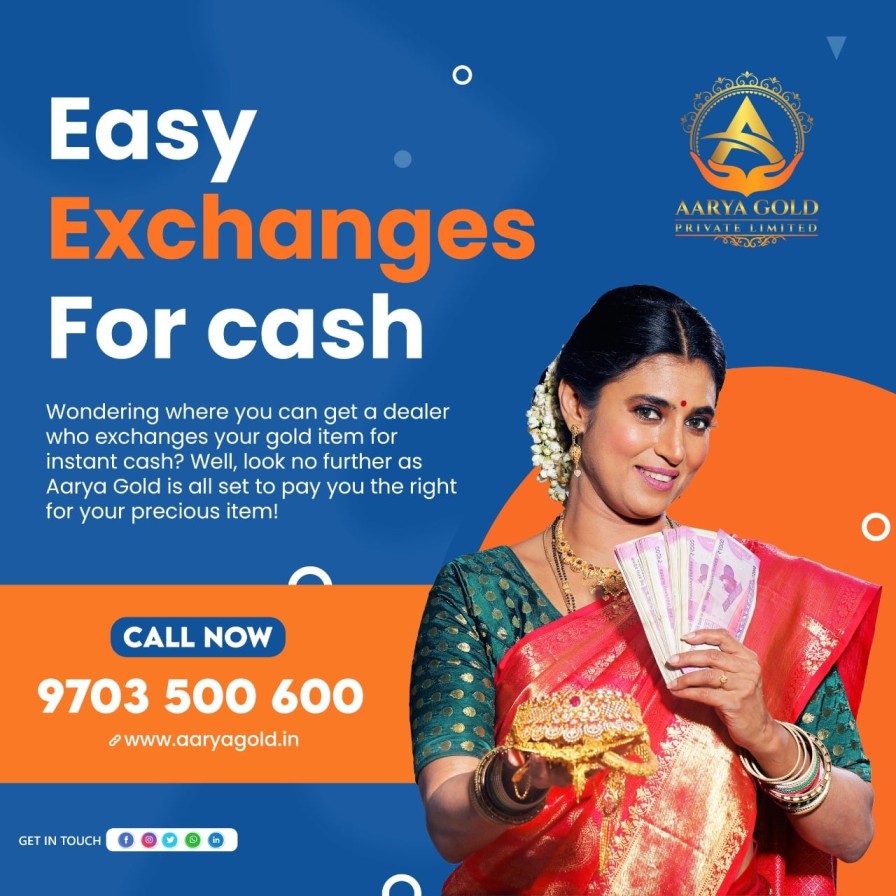 Convenient cash exchange at Gold Exchange in Hyderabad.