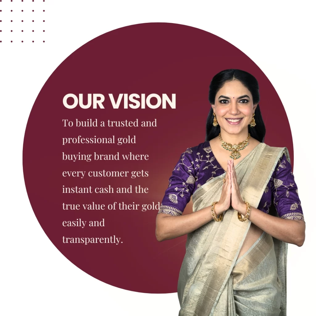 our vision is to give best value of gold at today's market price